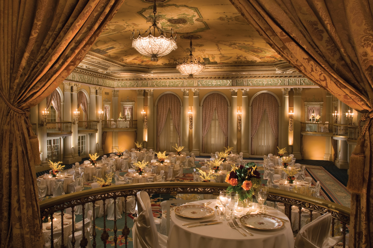a room with tables and chairs