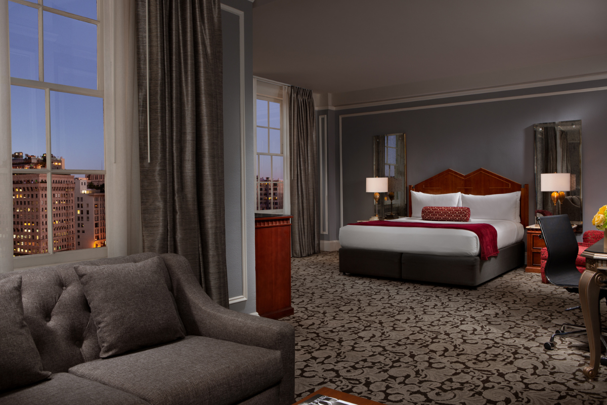 a room with a bed and a couch