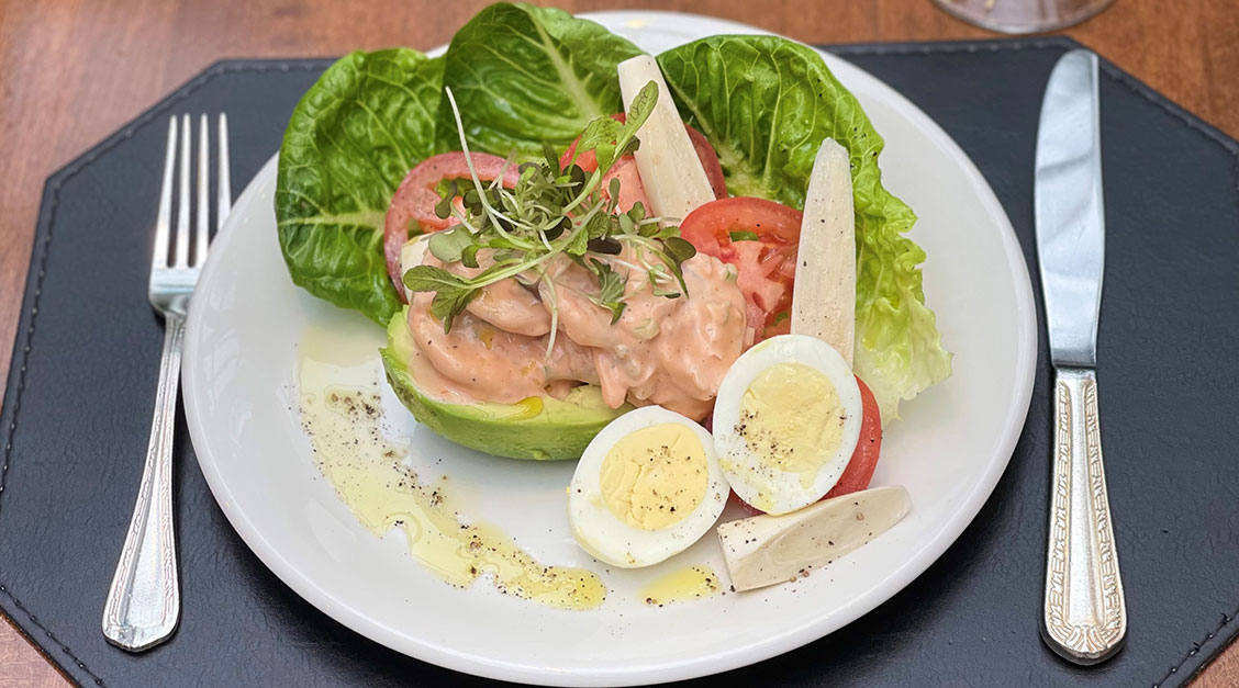 a plate of food on a table