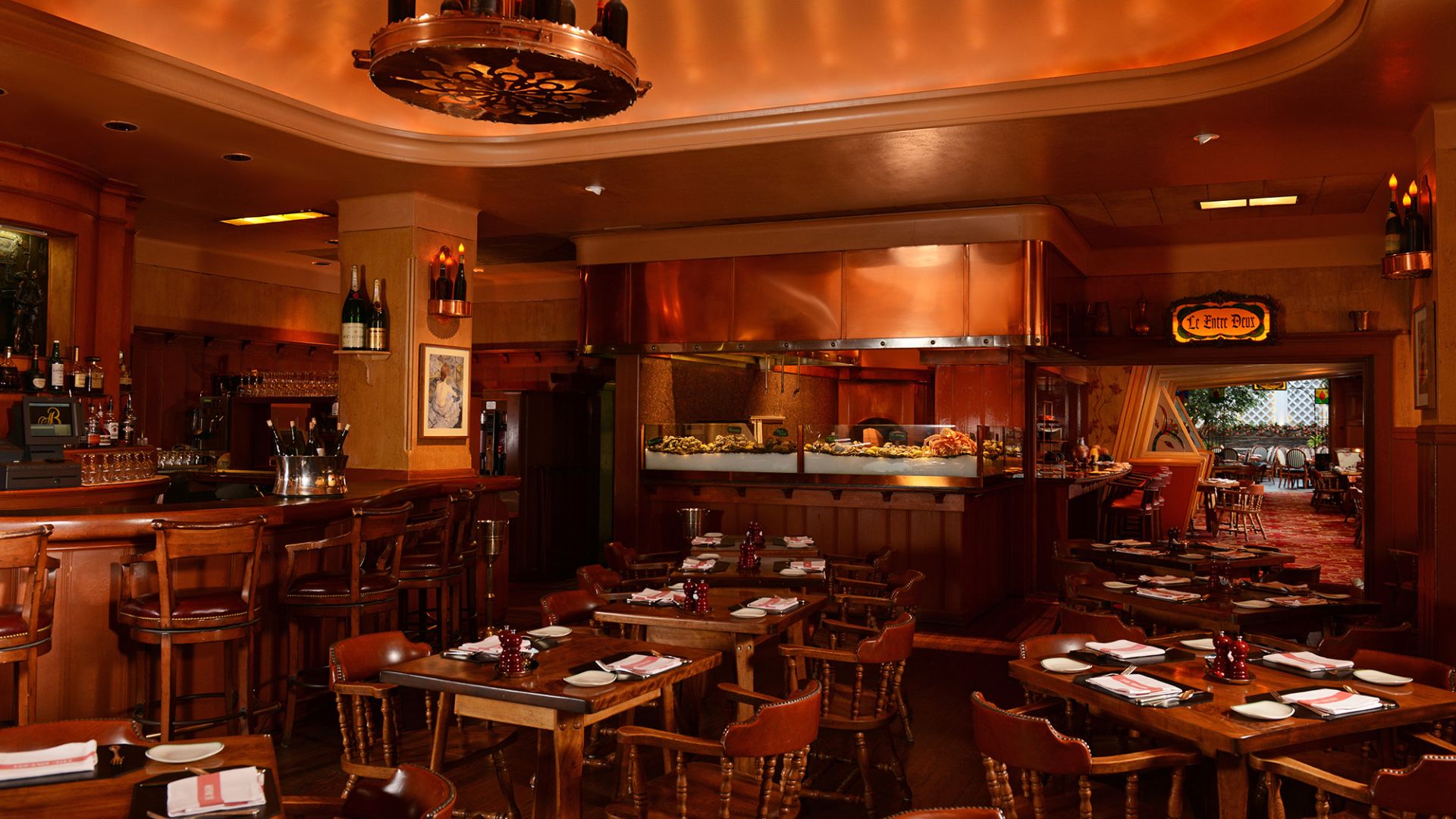 a restaurant with tables and chairs