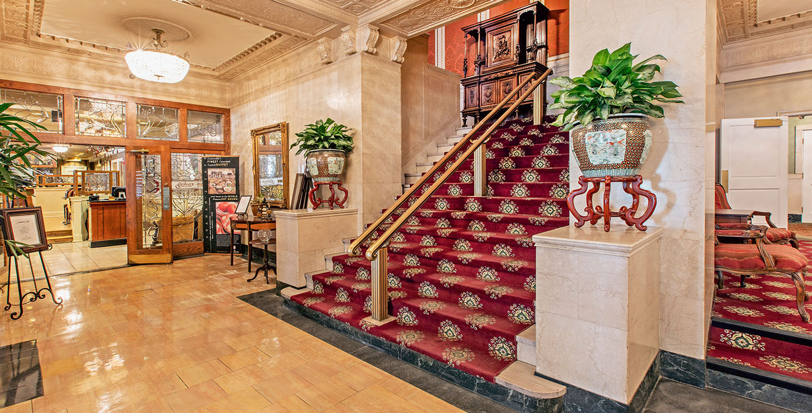 a staircase in a building