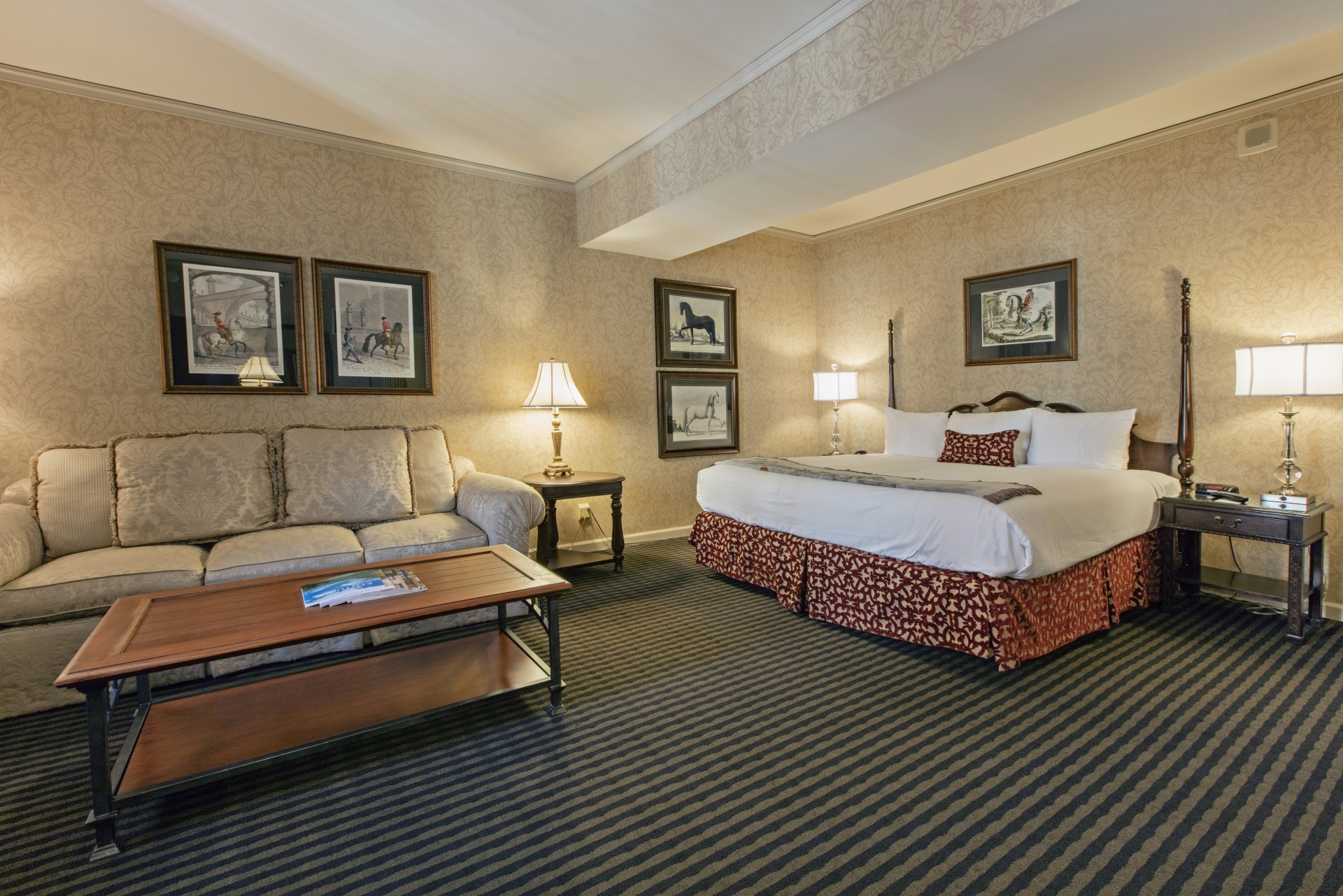 a room with a bed and a couch