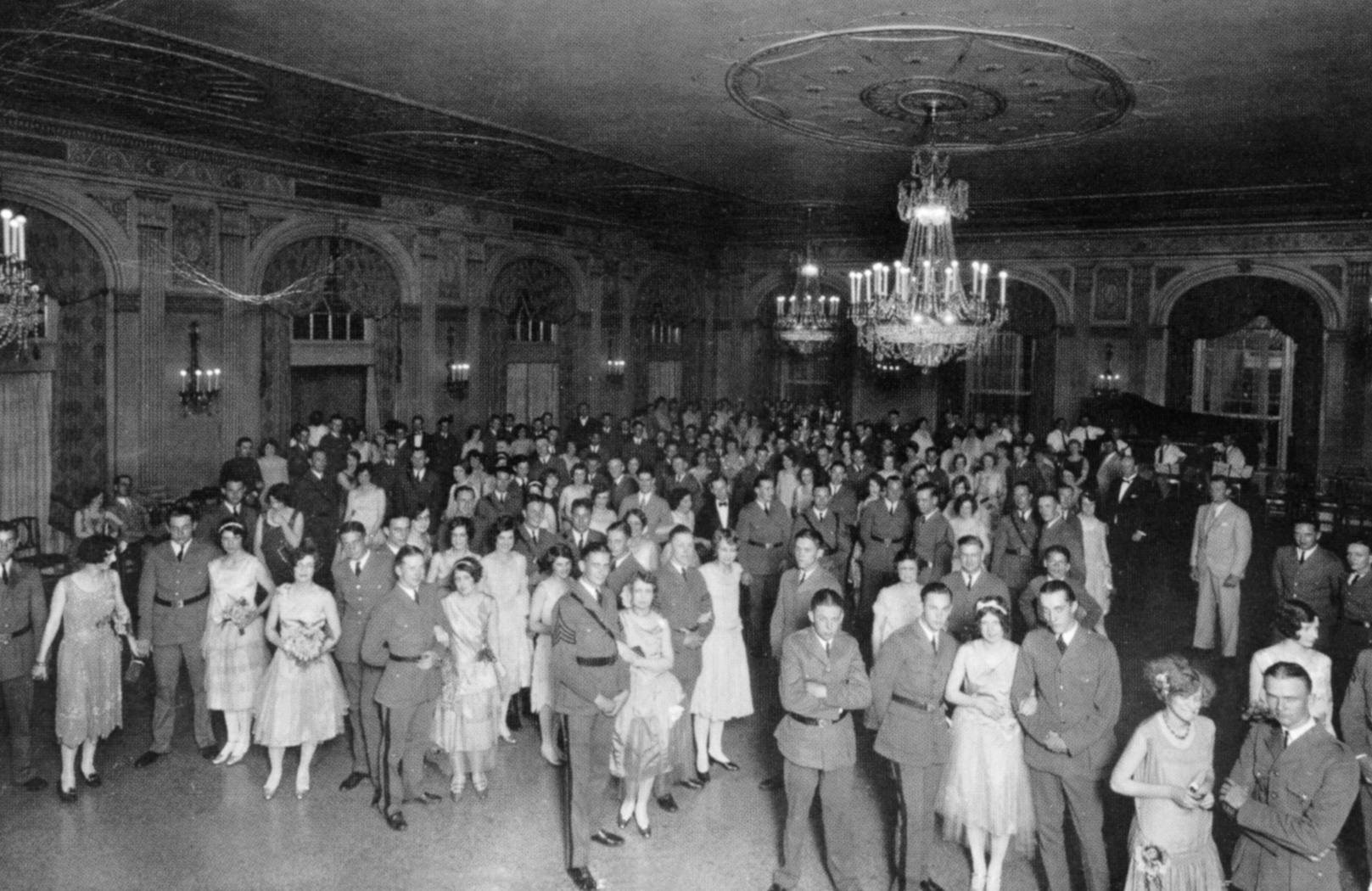 a group of people dancing in a room