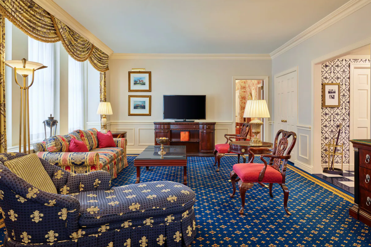 a room with a television and couches