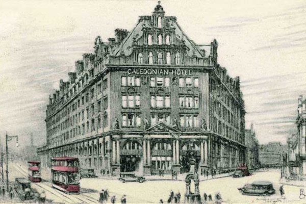 a drawing of a hotel