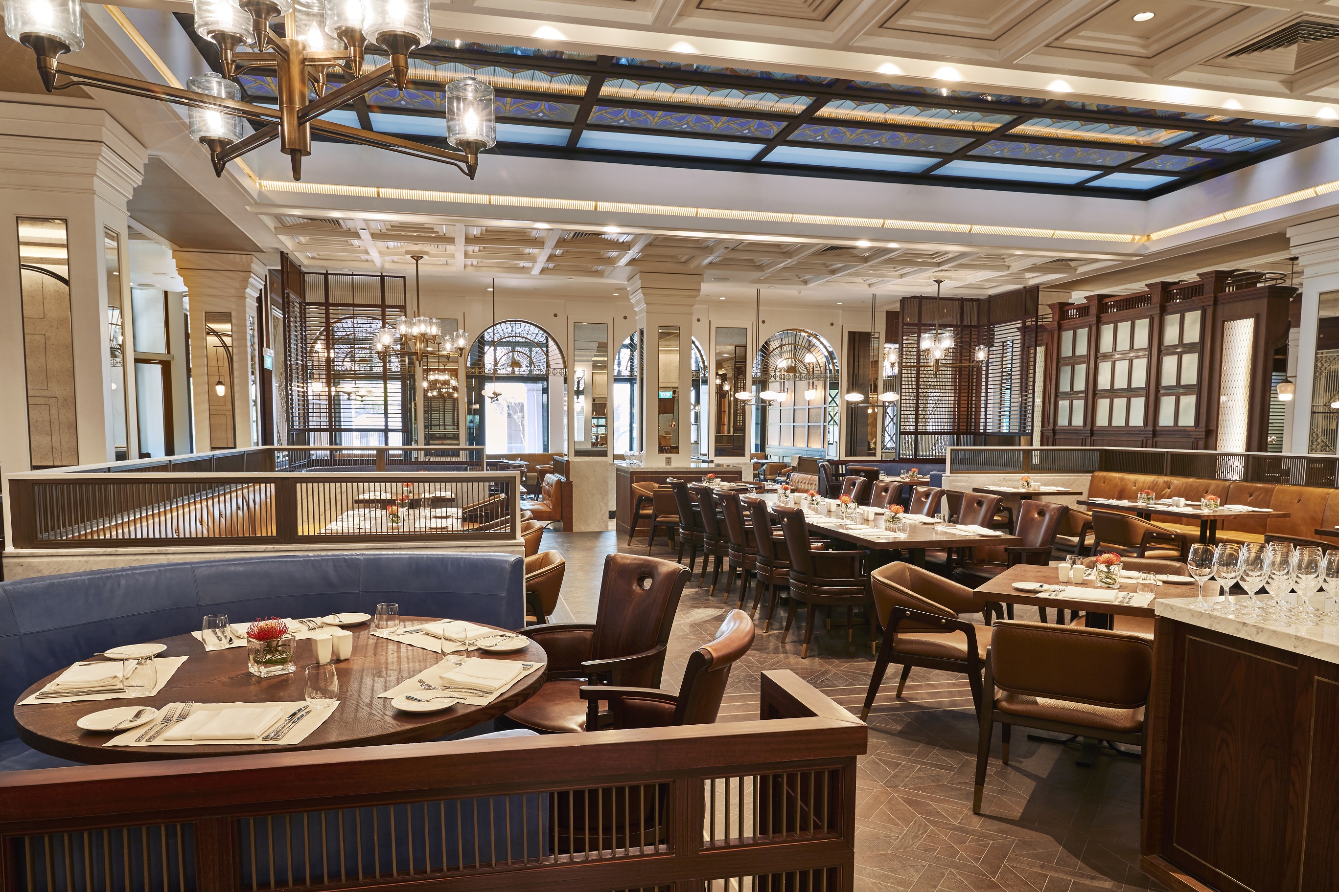 a restaurant with tables and chairs