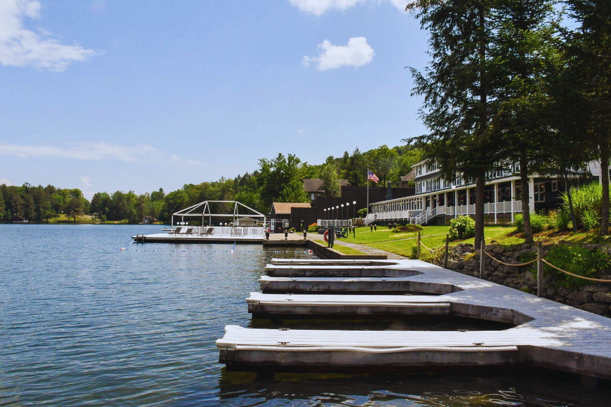 a dock on the water