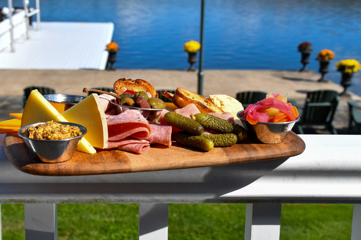 a board with food on it
