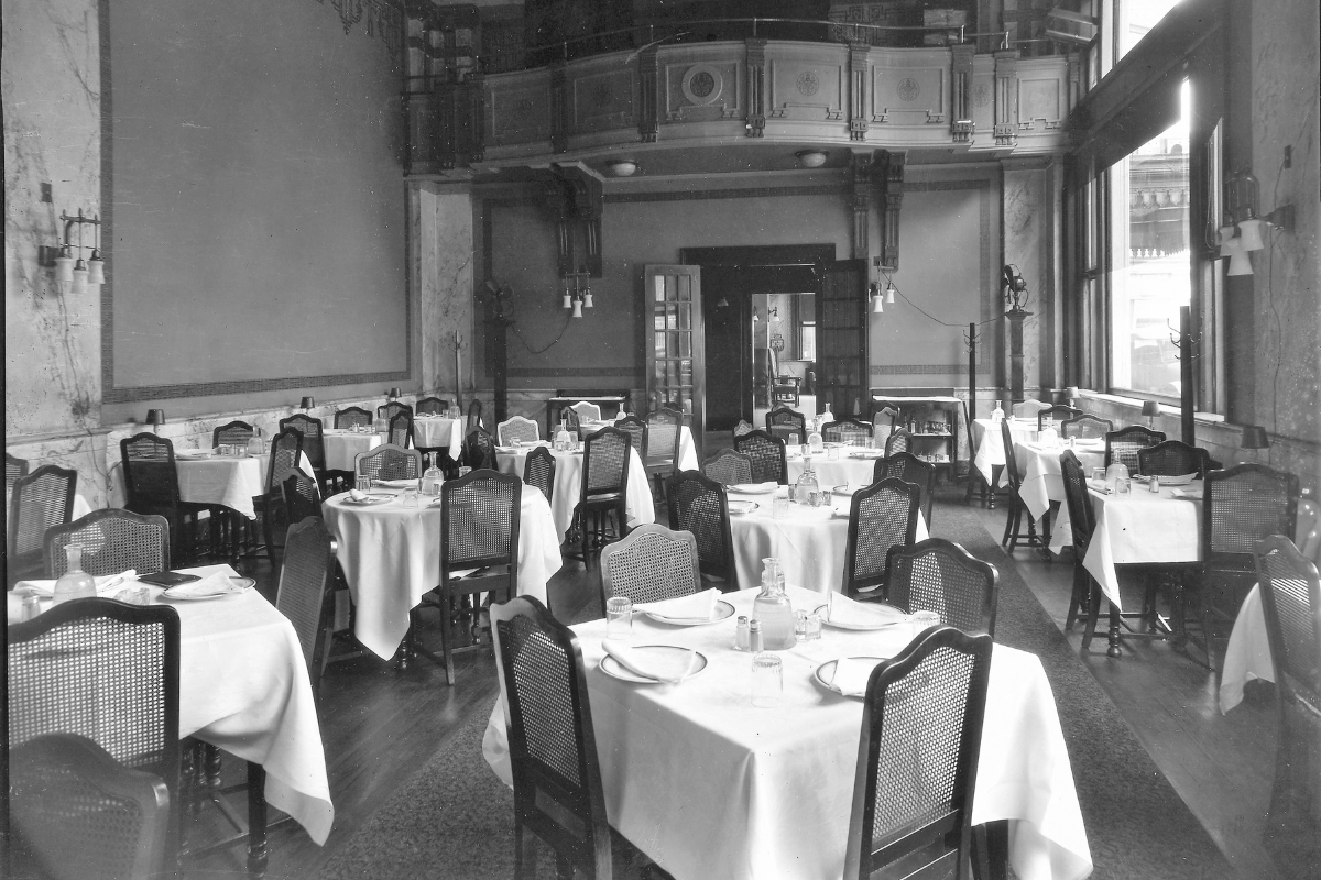 a restaurant with tables and chairs