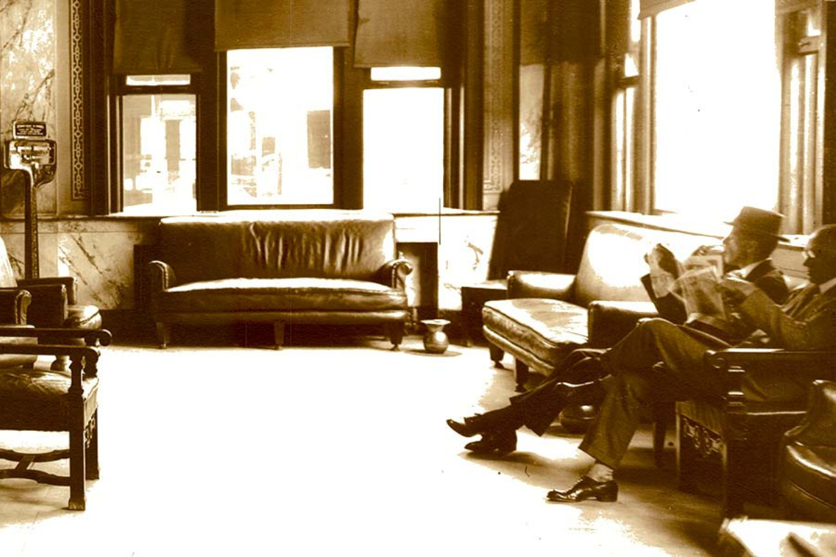 a man sitting on a bench