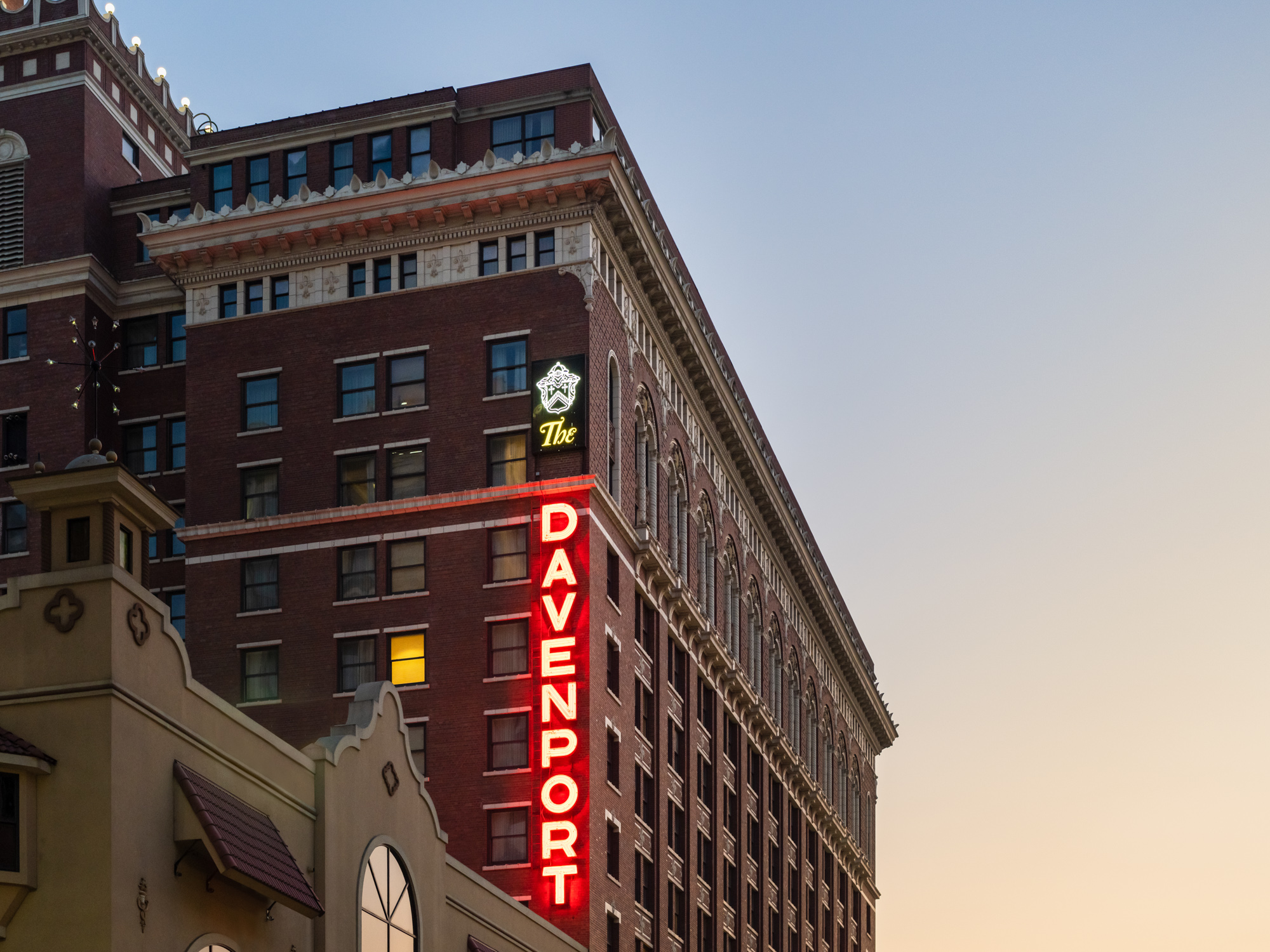 a building with a sign on the side