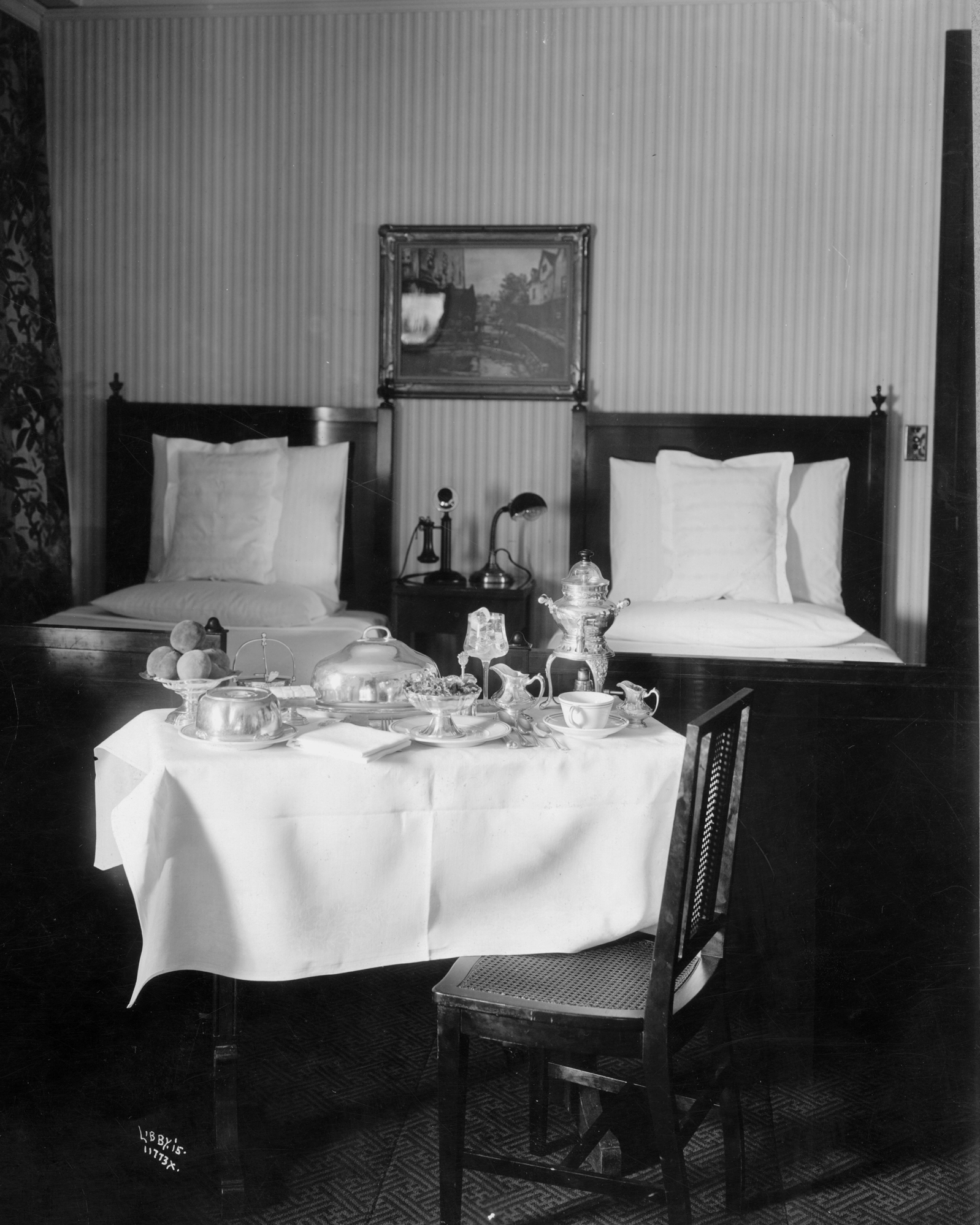 a table with tea set on it