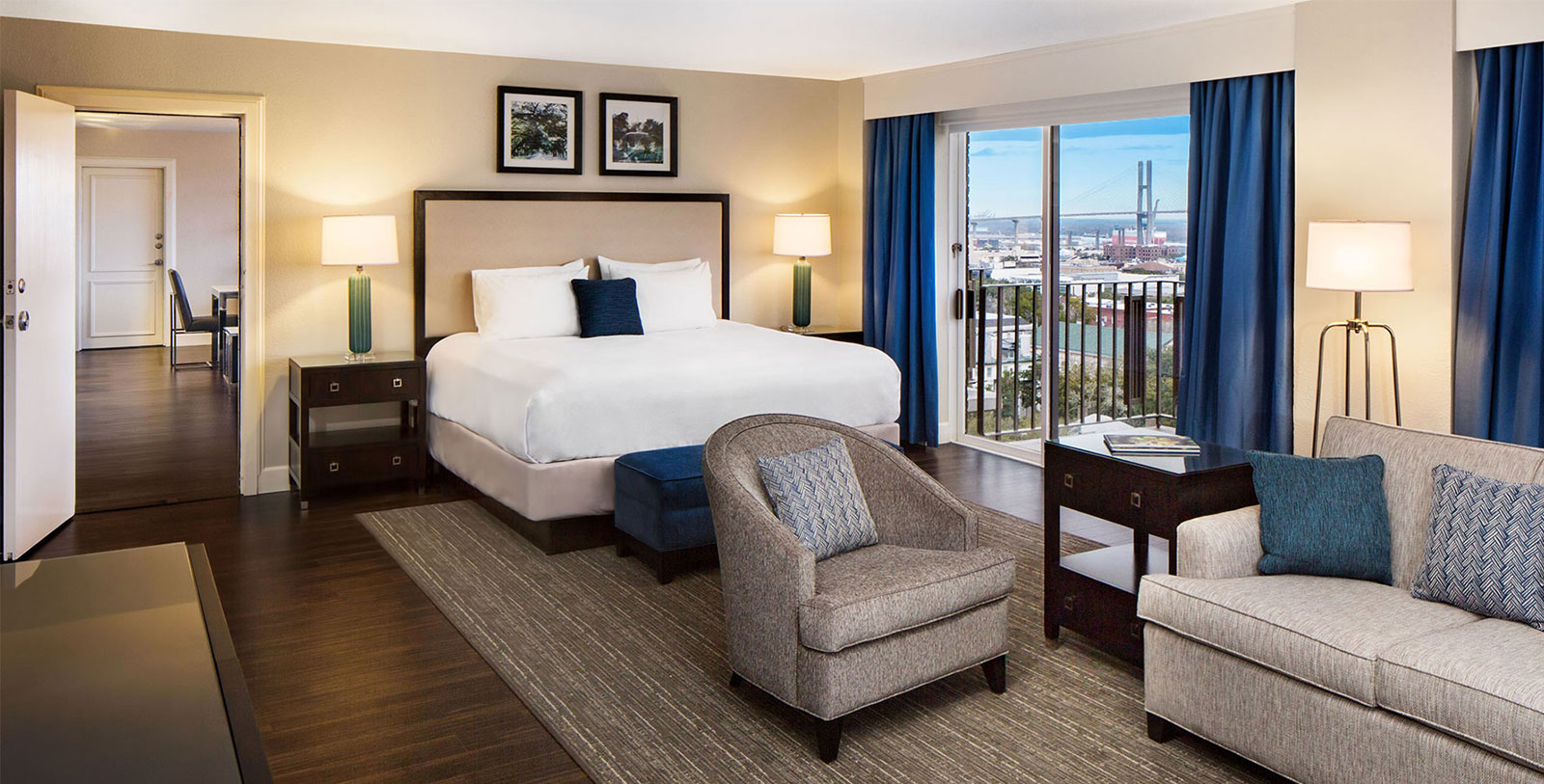 a room with a bed and a chair