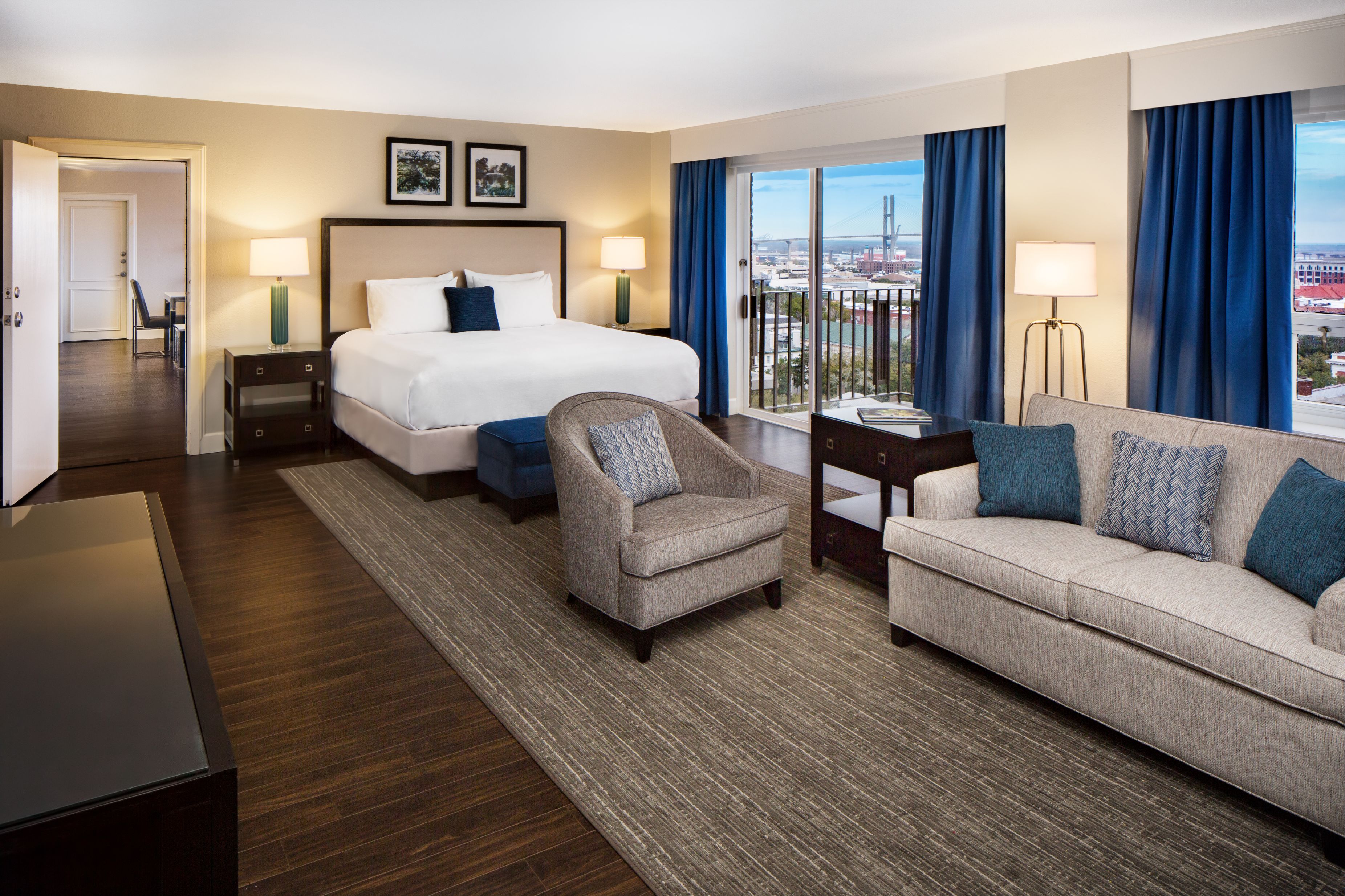 a room with a bed and a couch