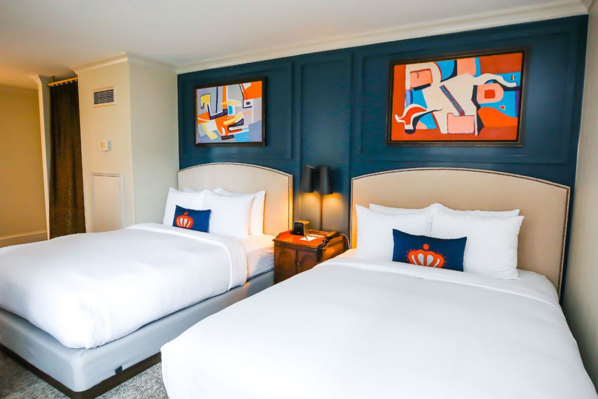 two beds in a room