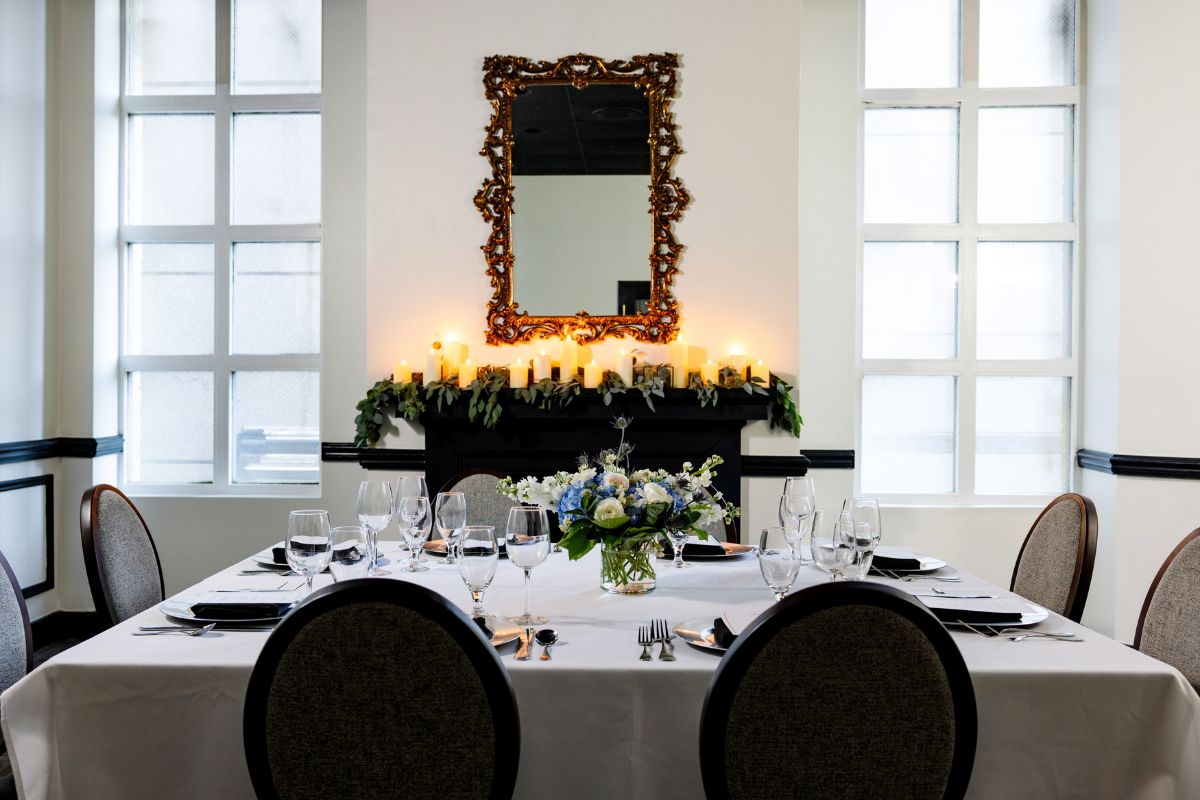 a table set for a dinner