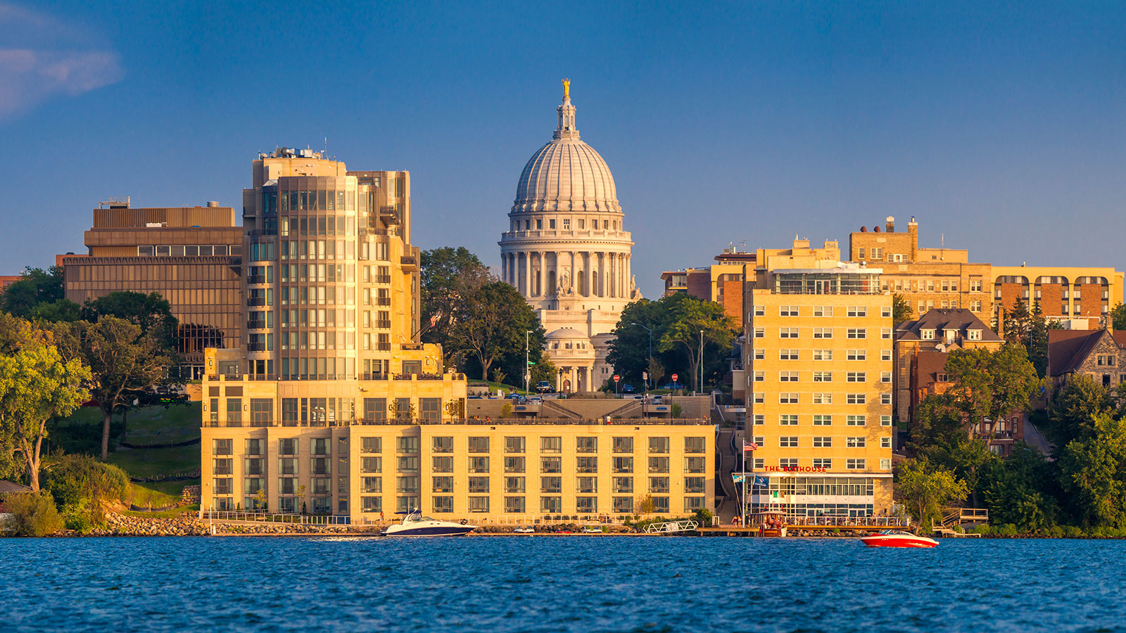 a city with a dome on top of it