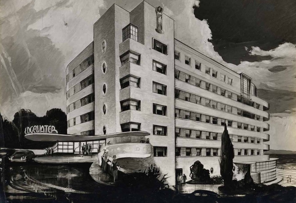 a drawing of a building