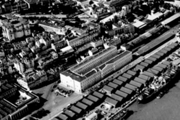 an aerial view of a city