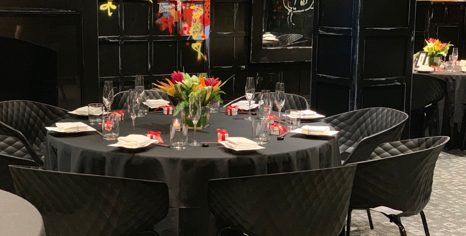 a table set for a dinner party