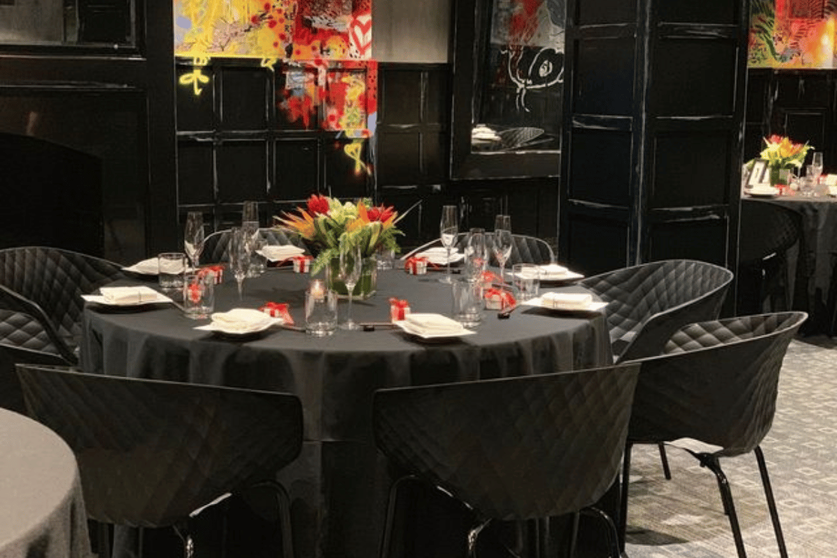 a table set for a dinner