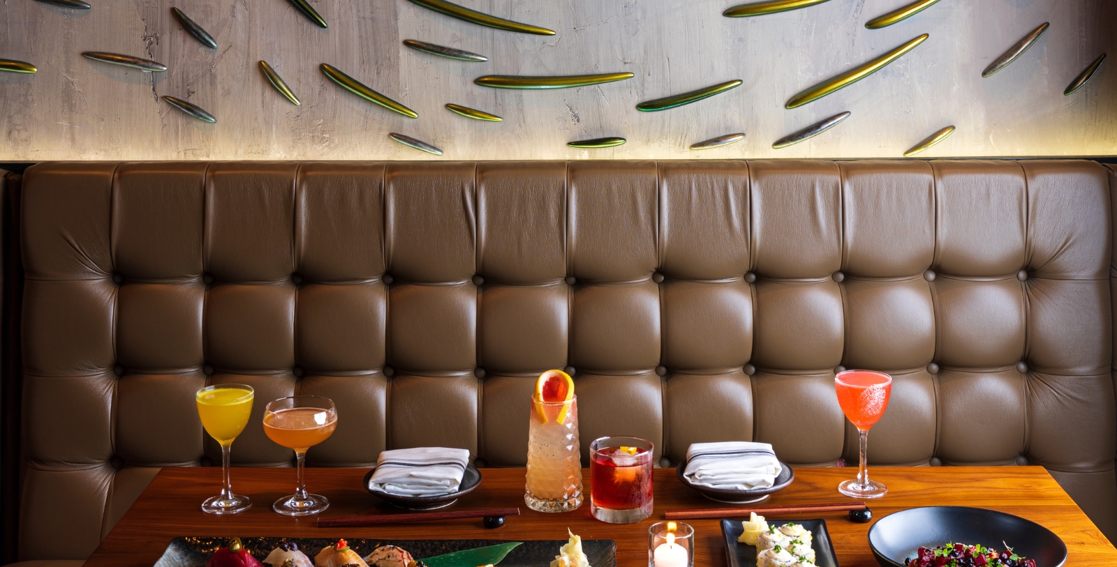 a table with food on it