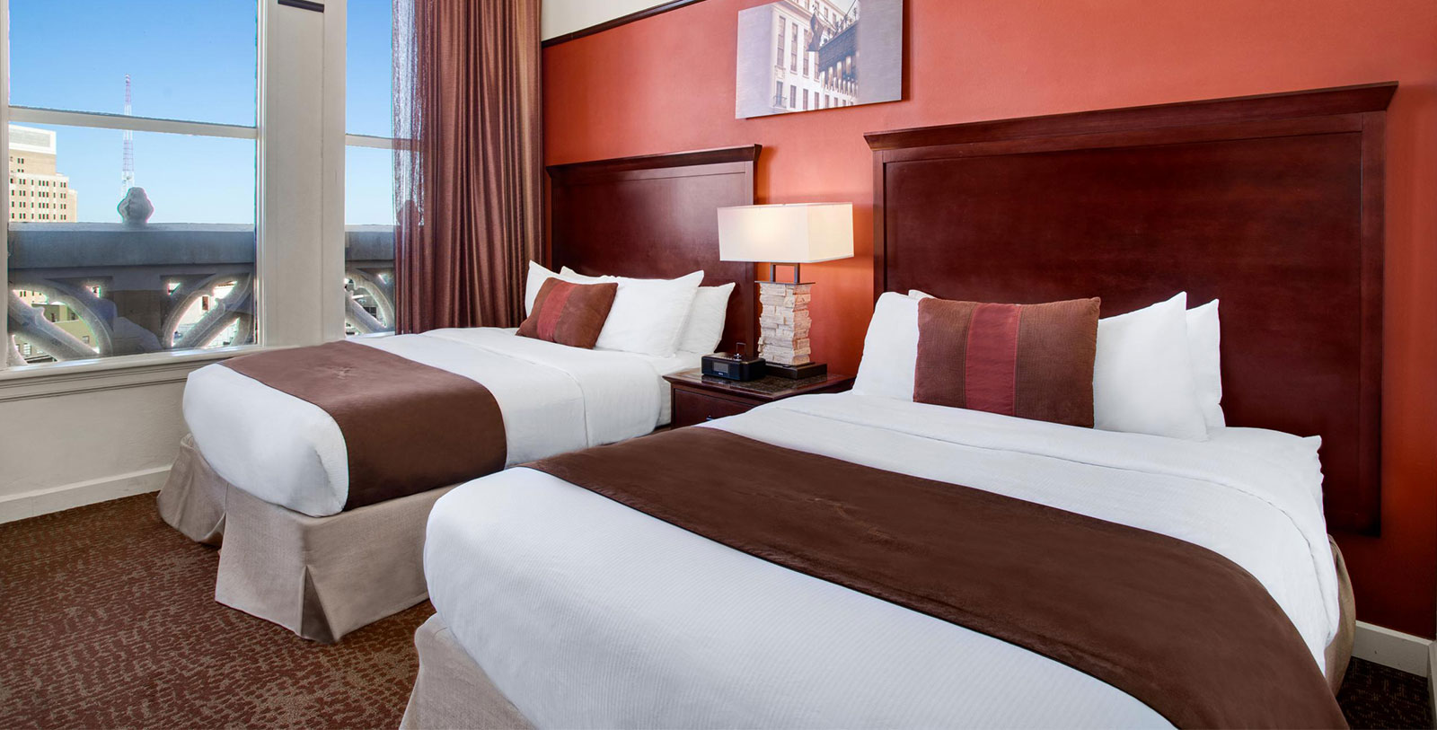 a room with two beds
