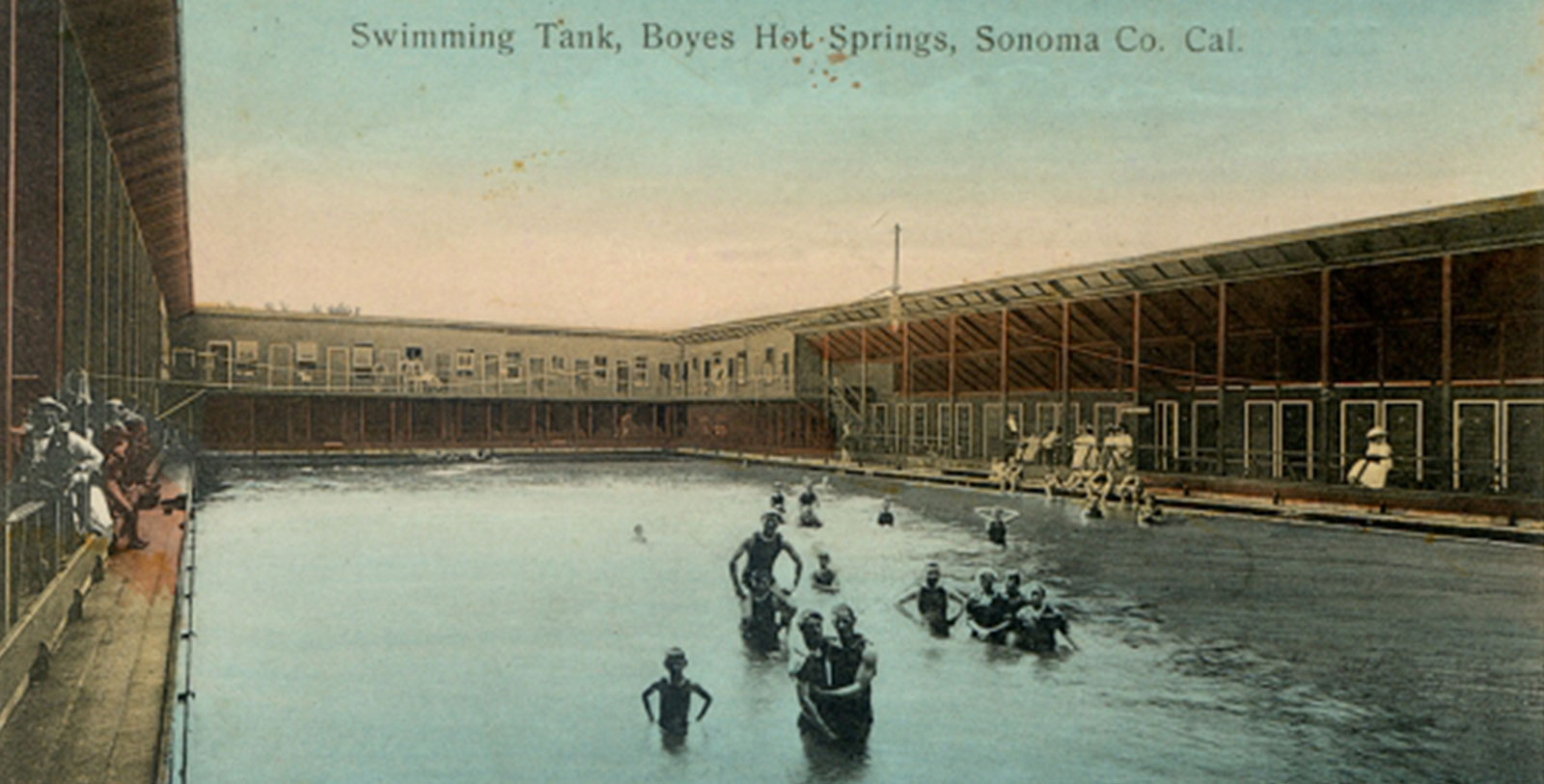 a group of people in a pool
