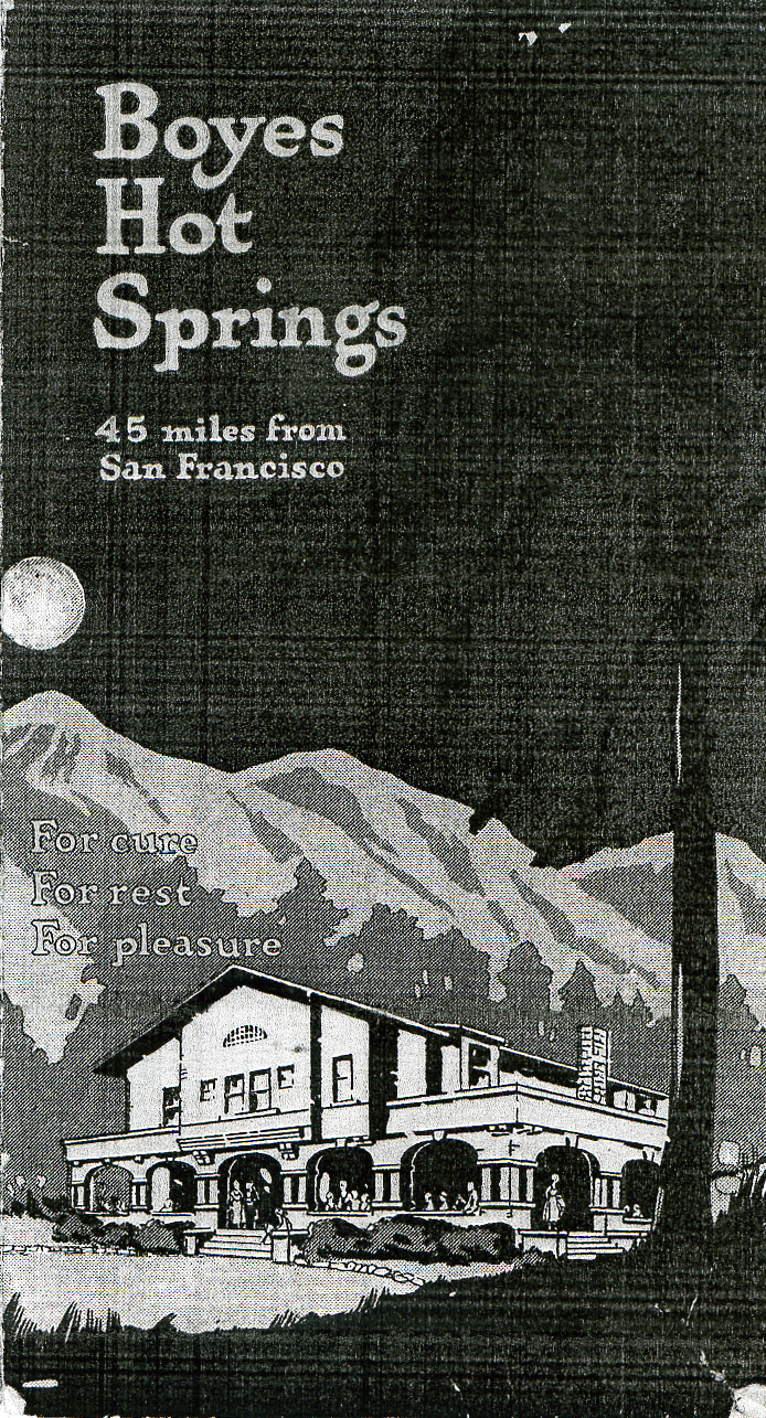 a poster of a house and mountains