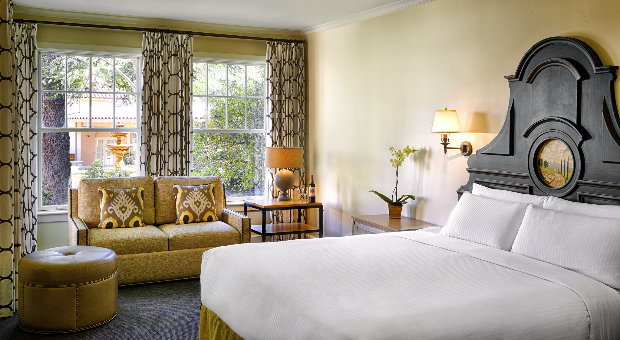a room with a bed and a couch