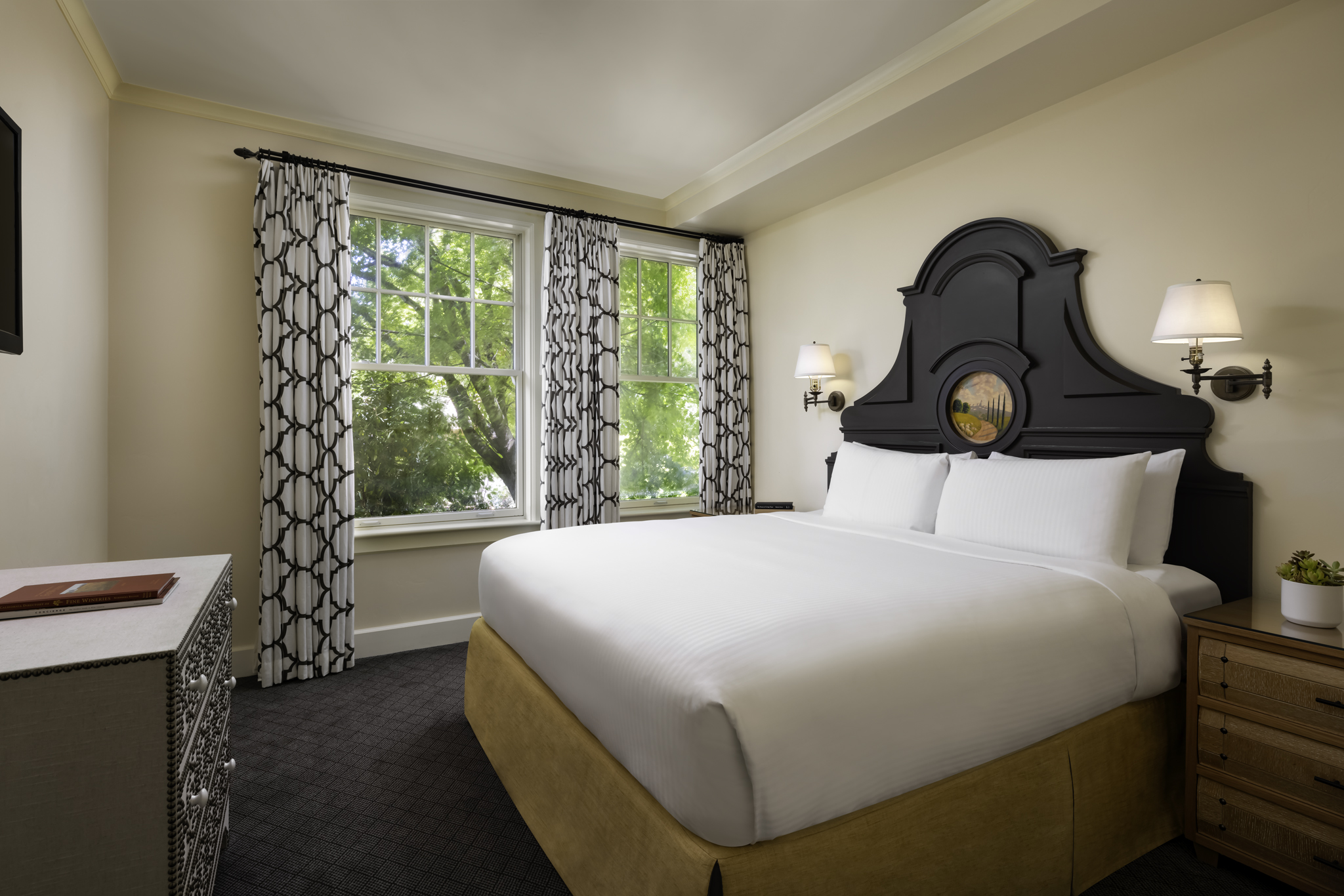 a bed in a room