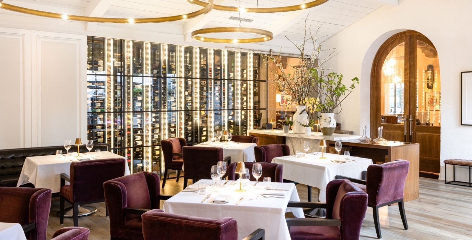 a restaurant with tables and chairs