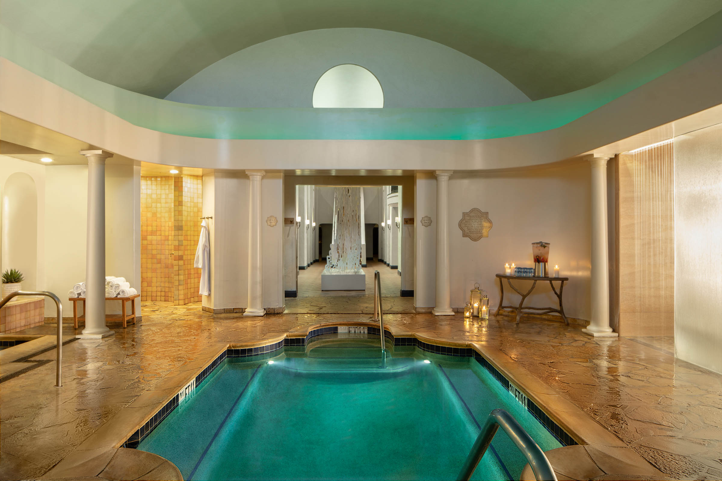 a pool inside a room
