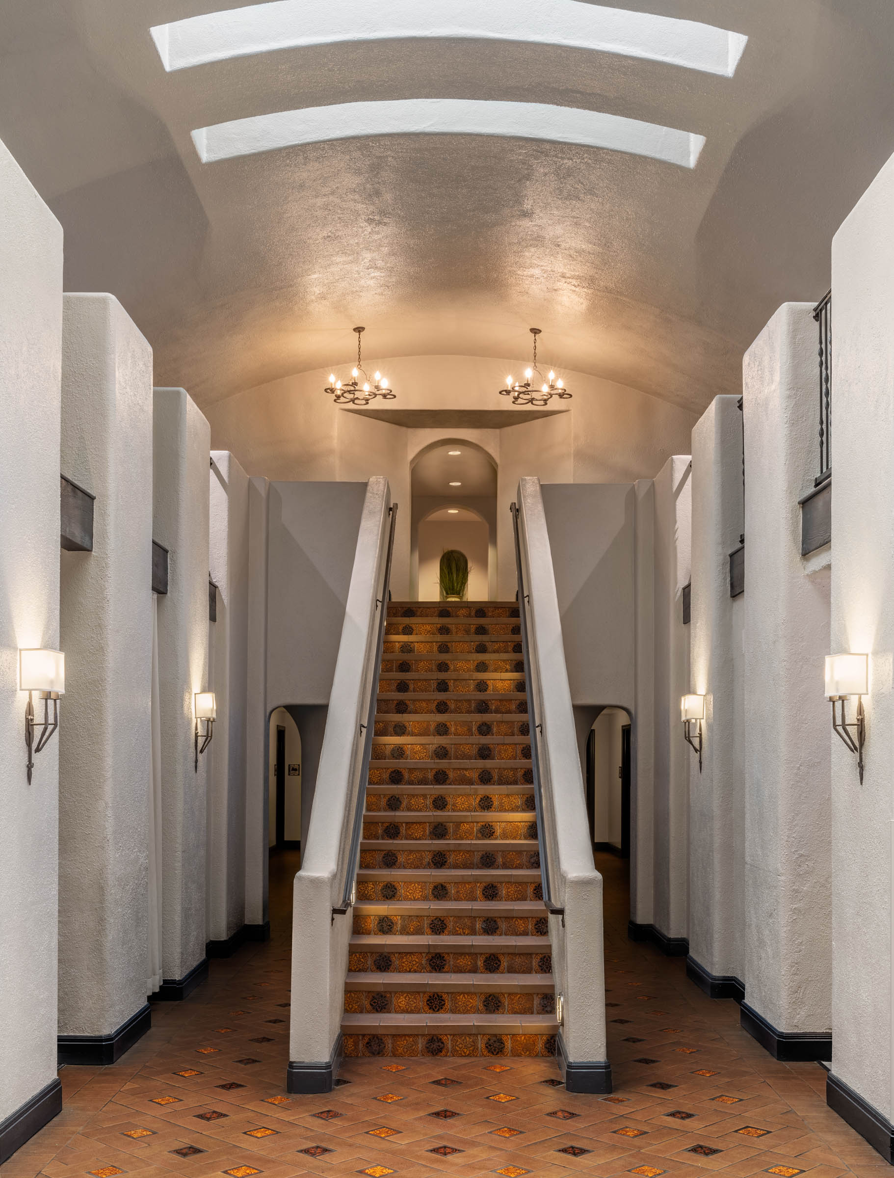 a staircase in a building