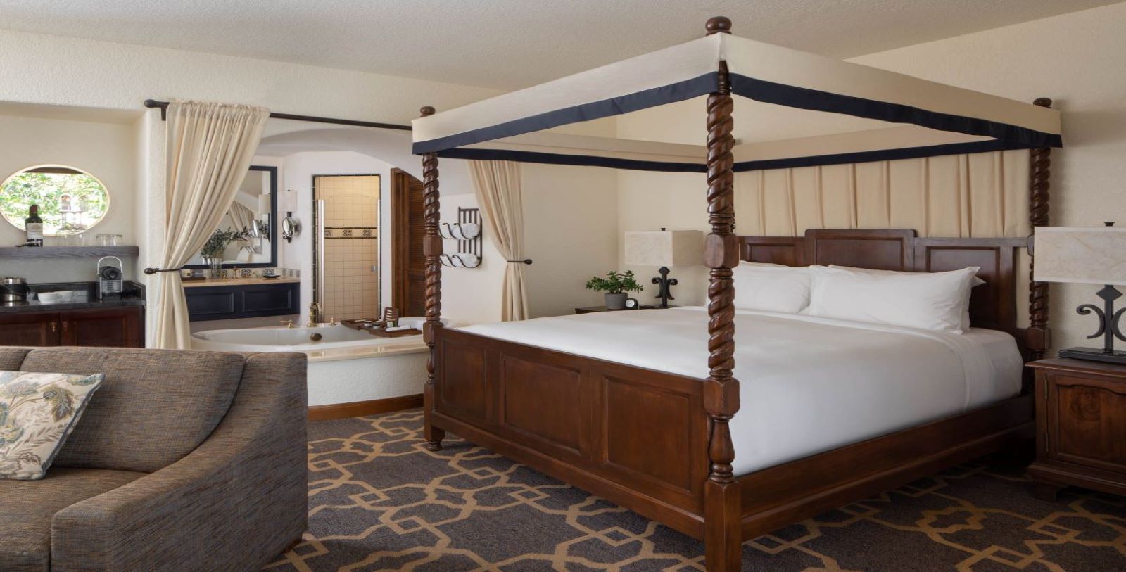 a bed in a room