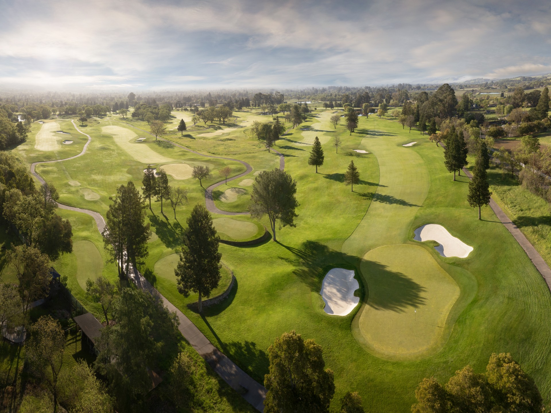aerial view of a golf course