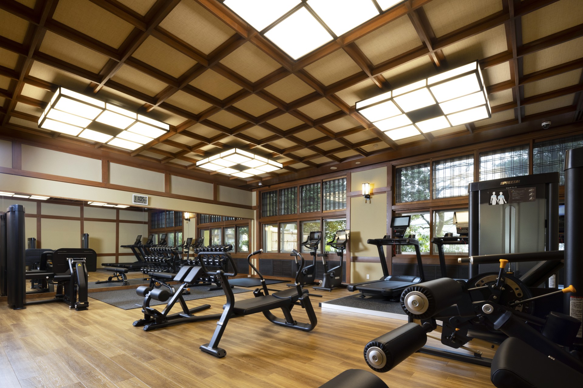 a room with exercise equipment