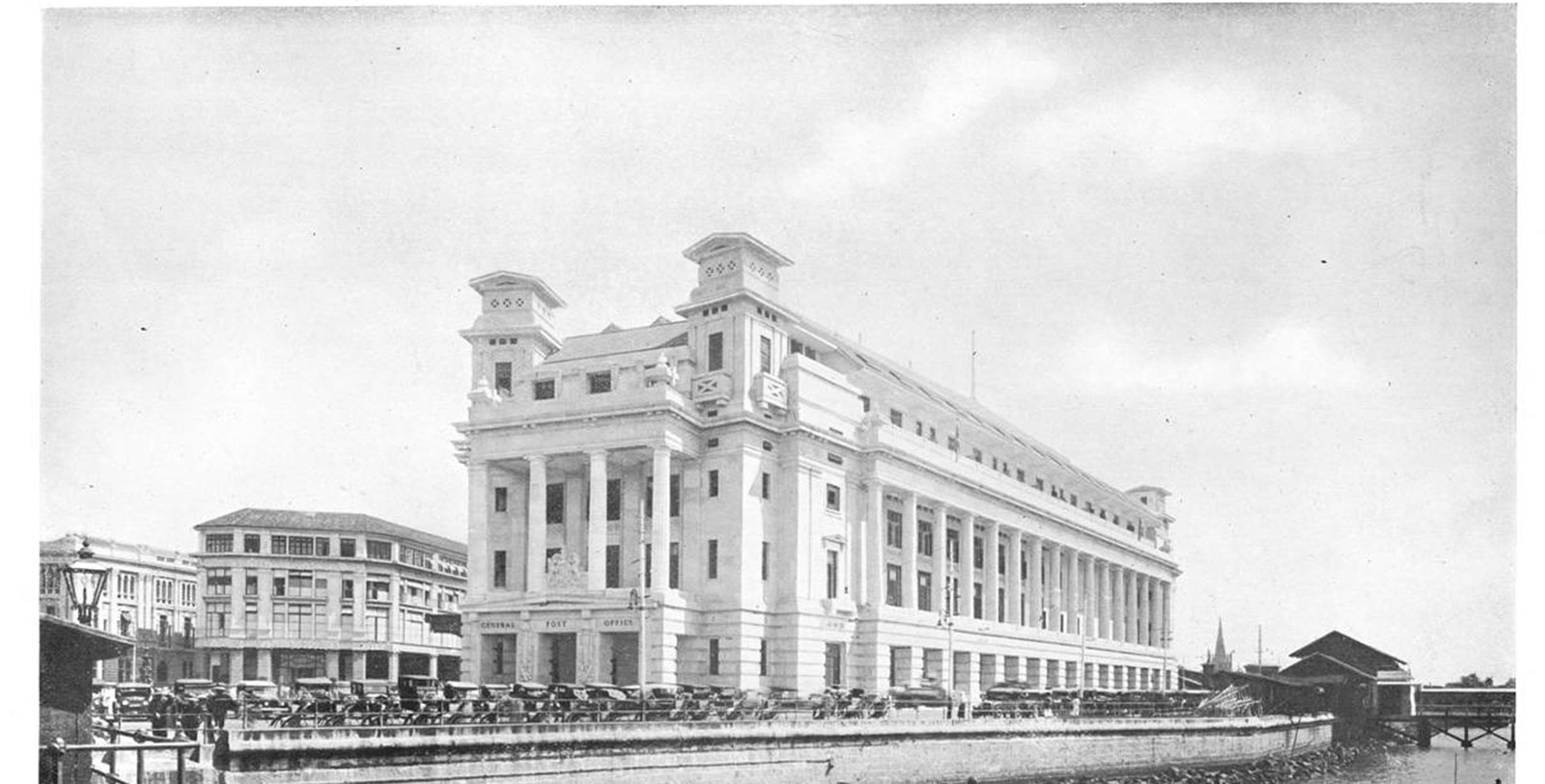 a large white building with columns and columns