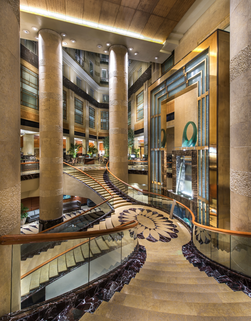 a staircase inside a building