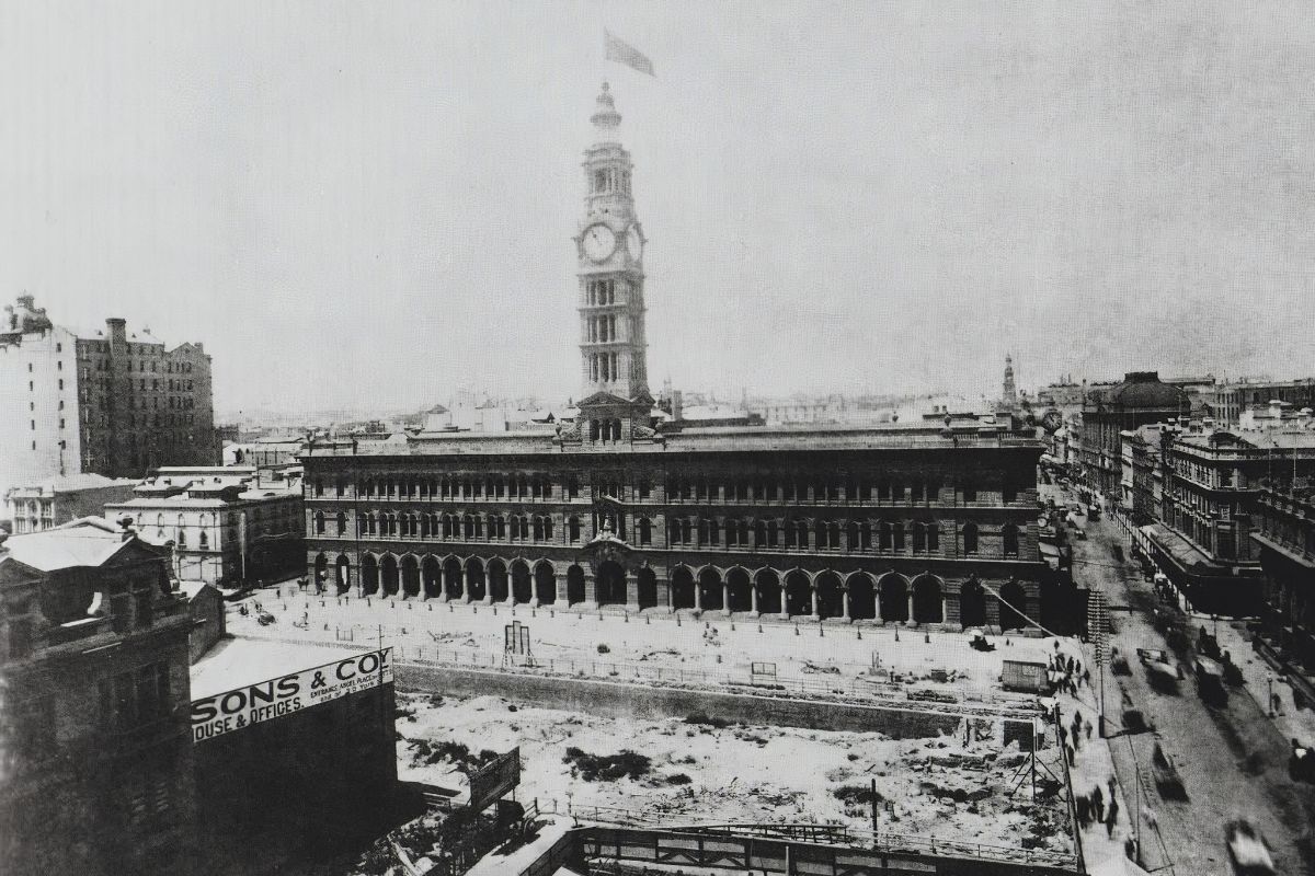 a large building with a clock tower