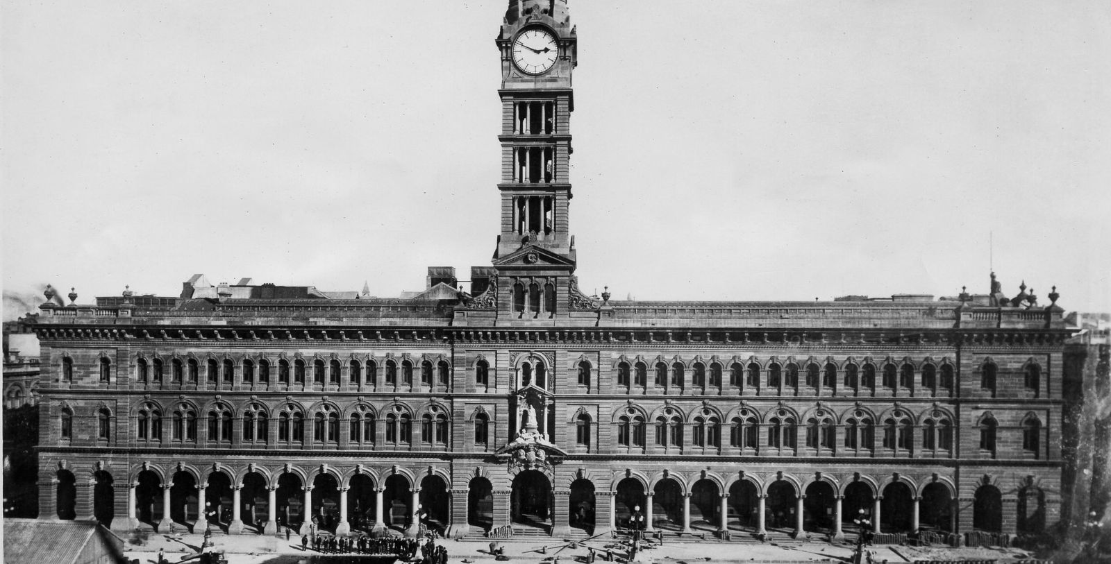 a large building with a clock tower