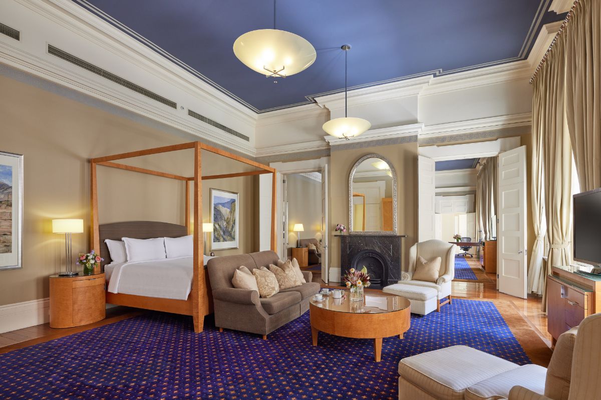 a room with a bed and a couch