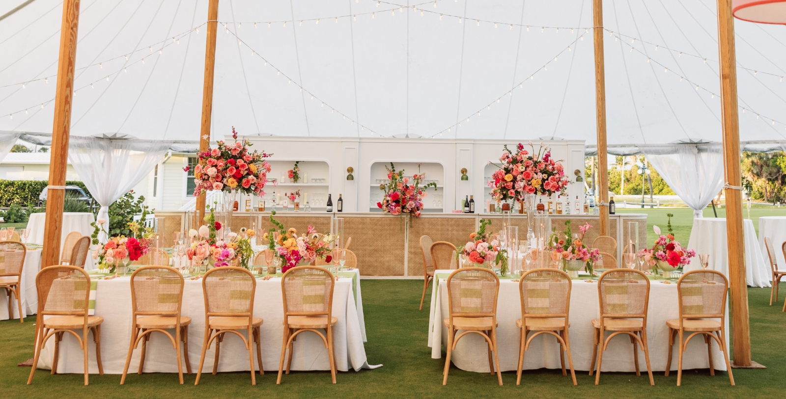 a table set up for a party