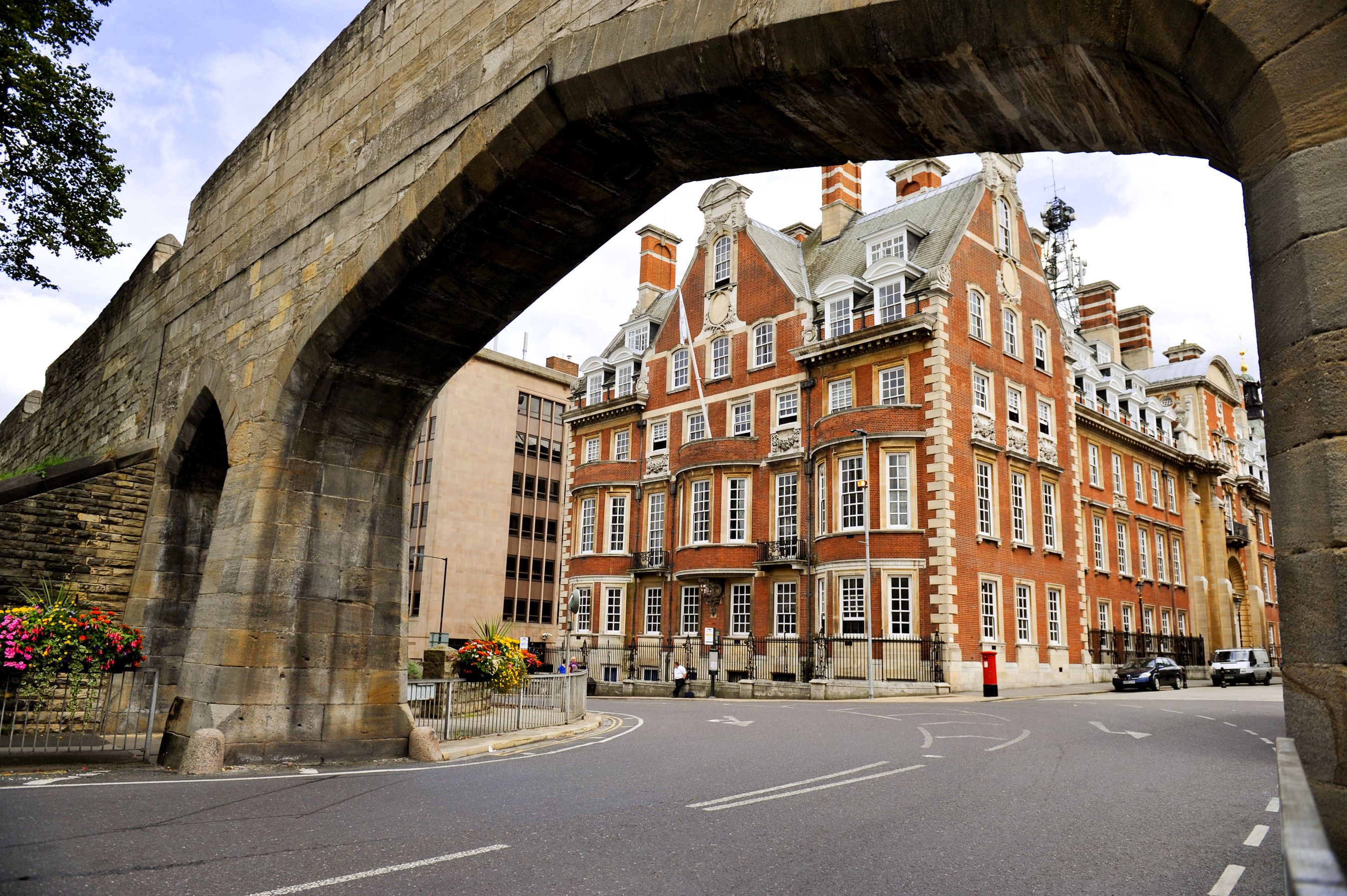 a bridge over a street