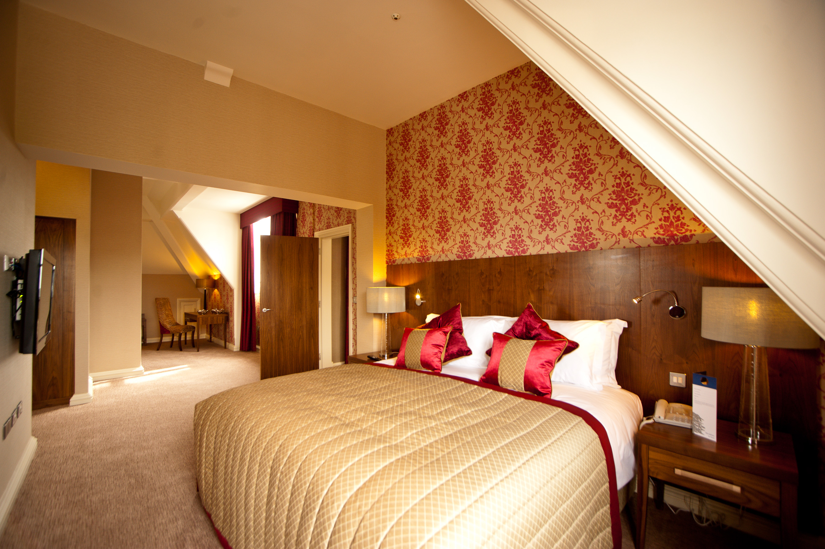 a bed in a room