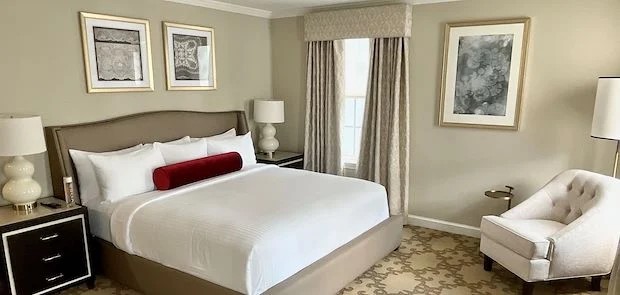 a bed in a room