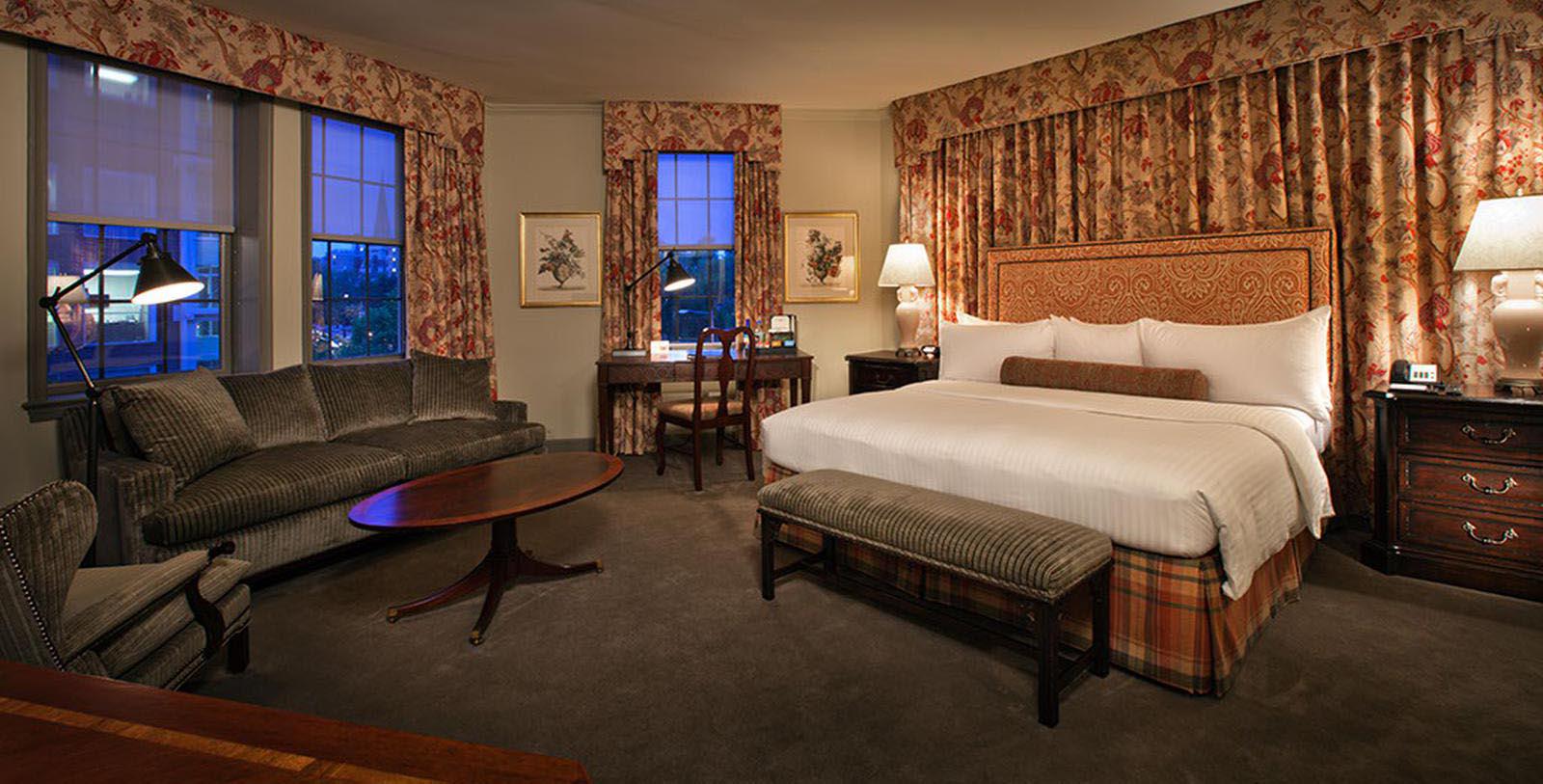a room with a bed and a couch