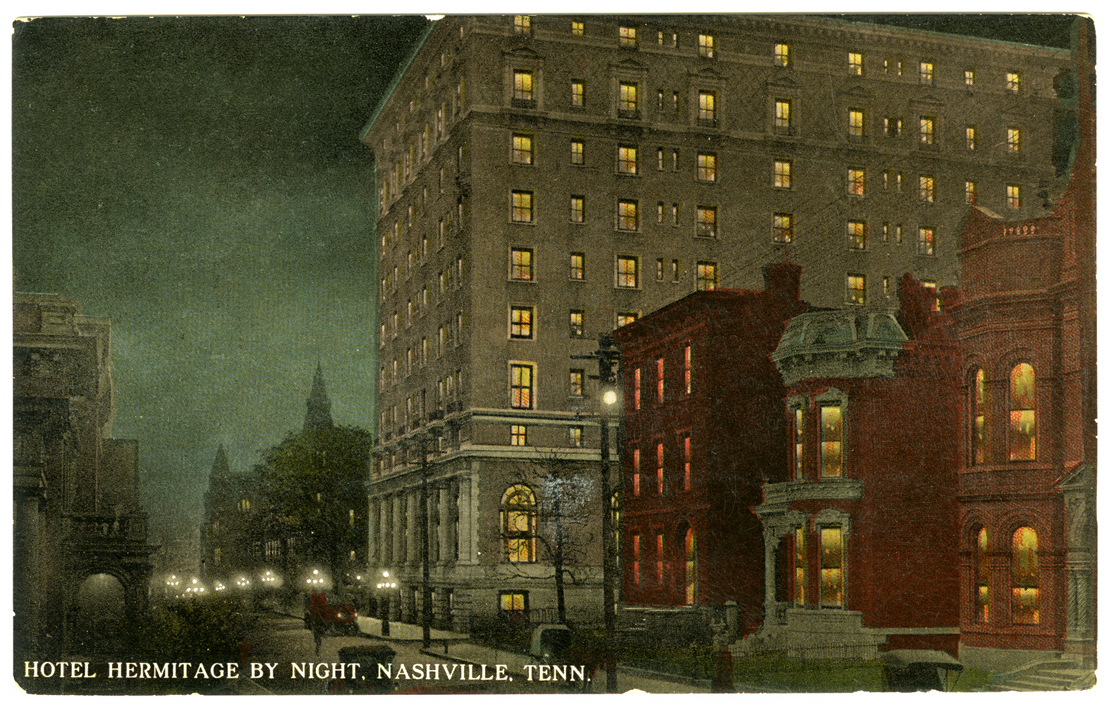 a building with lights on the windows