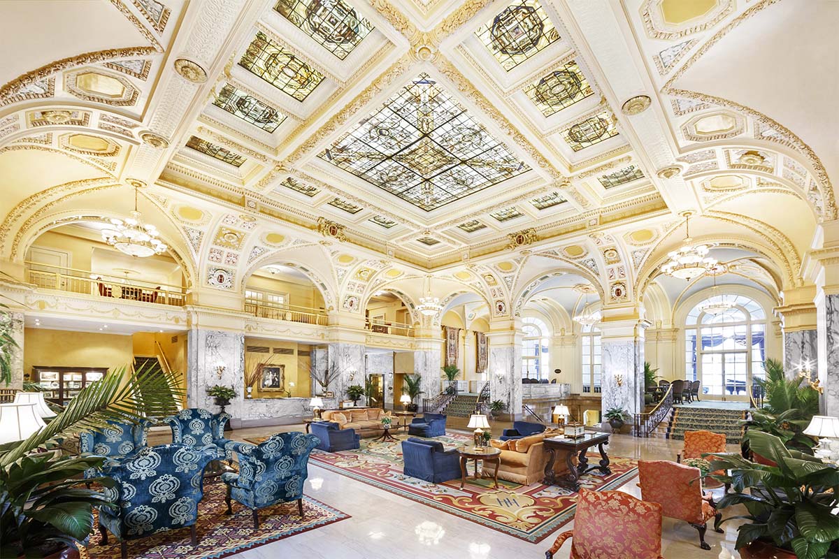 a large room with a large ceiling and a large ceiling