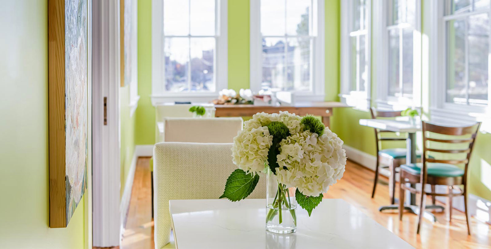 a vase of flowers on a table